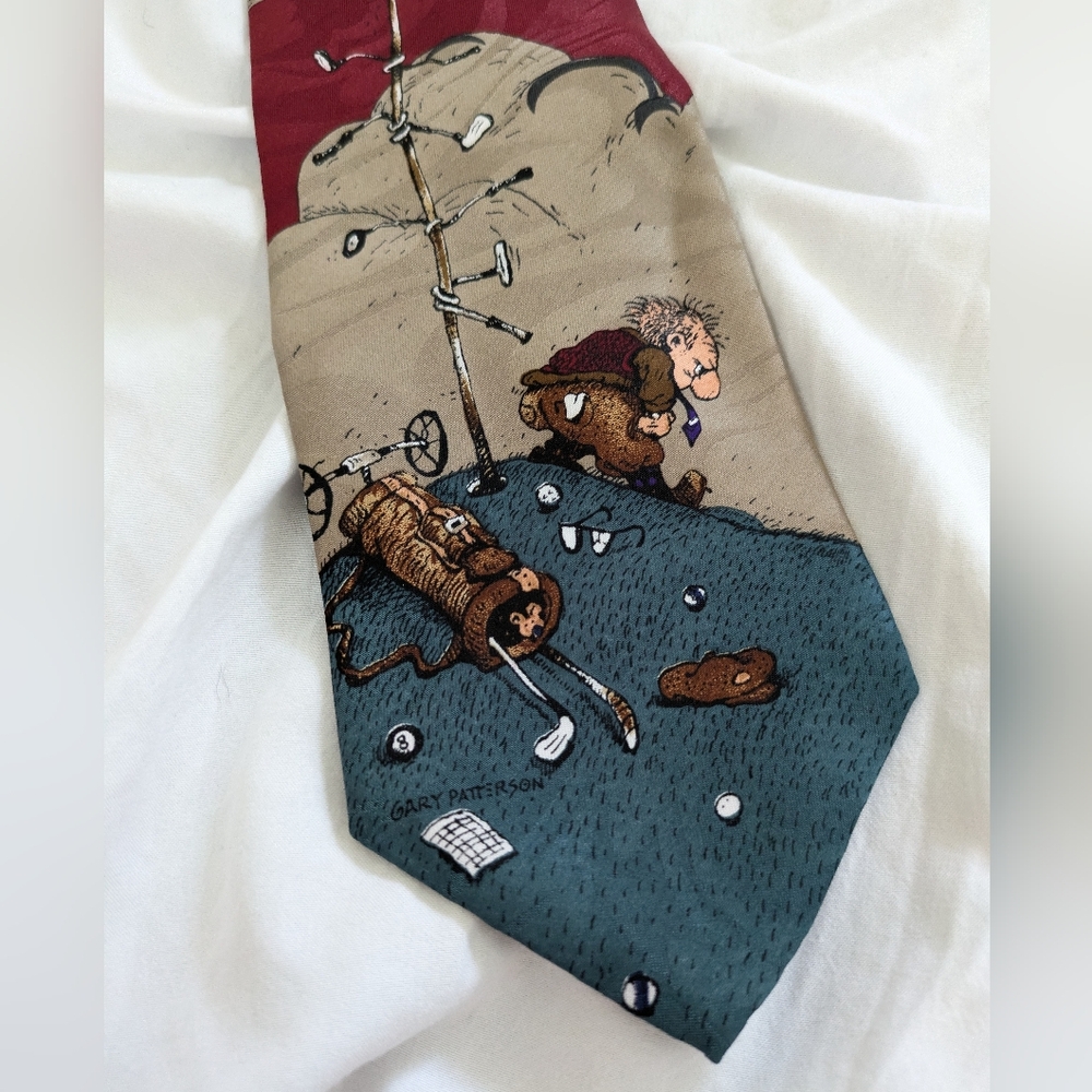 Balancine Hot Cakes Golf Tie Gary Patterson EUC‎